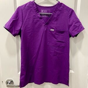 Figs Magic Purple Catarina Scrub Top